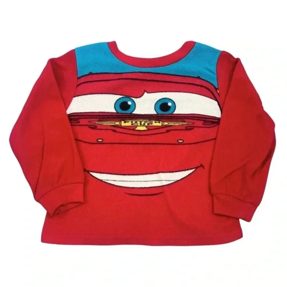 Kids Disney Cars Lightning McQueen Fleece Long Sleeve Top Size 18M